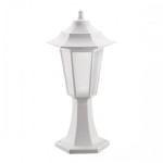 Светильник садово-парковый Е27 230V IP44 428мм. пластиковый столбик белый BEGONYA-1 (400-020-116)
