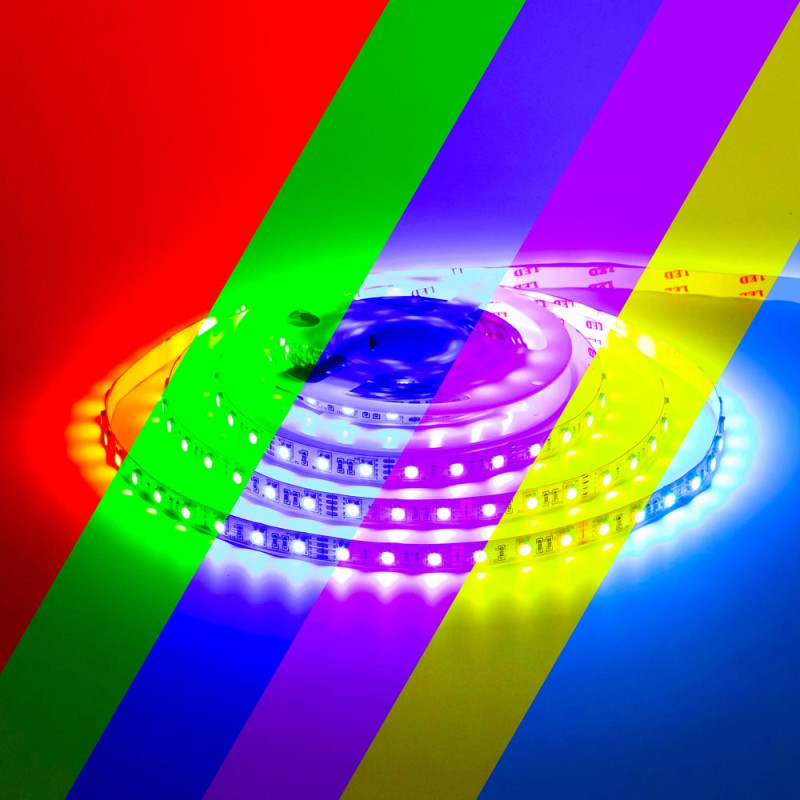 Светодиодная лента 14.4W/m 12V RGB AVT smd5050 60LED/м IP20 ( 1010564 ) 5м