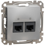 Компьютерная двойная розетка SCHNEIDER Sedna Design cat5E UTP алюминий SDD113452