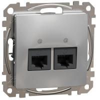 Компьютерная двойная розетка SCHNEIDER Sedna Design cat5E UTP алюминий SDD113452