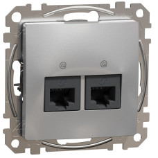 Компьютерная двойная розетка SCHNEIDER Sedna Design cat5E UTP алюминий SDD113452