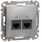 Компьютерная двойная розетка SCHNEIDER Sedna Design cat5E UTP алюминий SDD113452