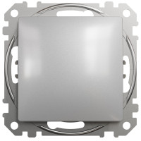 Одноклавишный проходной выключатель SCHNEIDER Sedna Design алюминий SDD113106