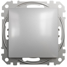 Одноклавишный проходной выключатель SCHNEIDER Sedna Design алюминий SDD113106