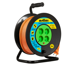 Удлинитель на катушке с ТЕРМОЗАЩИТОЙ 25м ПРОФИ 2*2,5мм² оранжевый 16А 4100Вт (SV-018-O)