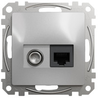 Розетка телевизионная и компьютерная SCHNEIDER Sedna Design cat6 UTP алюминий SDD113469T