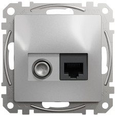 Розетка телевизионная и компьютерная SCHNEIDER Sedna Design cat6 UTP алюминий SDD113469T