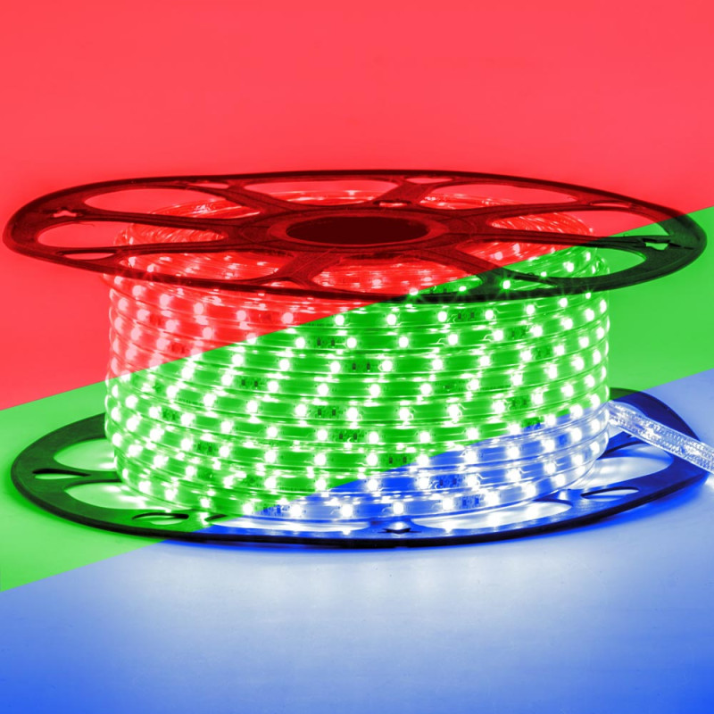 Світлодіодна стрічка 220V RGB герметична smd5050 5 W/m 60LED/м IP65 ( 1017856 ) 1м