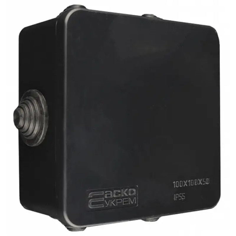 Коробка розподільча 100х100х50 IP65 АСКО Jet Black A0150170033