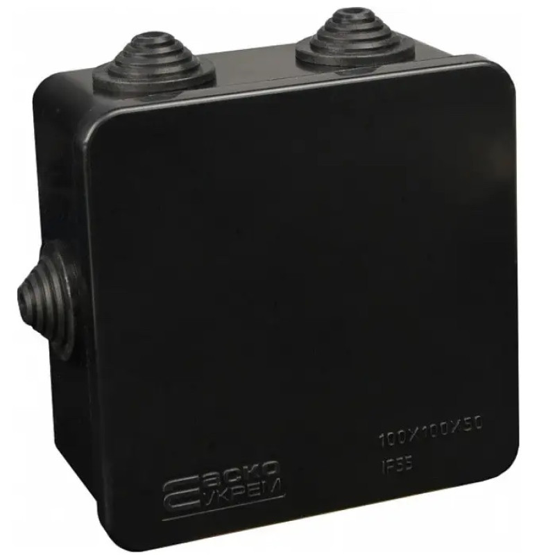 Коробка розподільча 100х100х50 IP65 АСКО Jet Black A0150170033