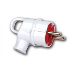 Вилка Horoz Electric 300-000-703 угловая с заземлением белая