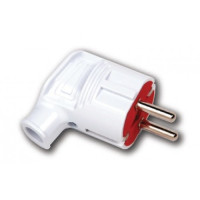Вилка Horoz Electric 300-000-704 угловая с заземлением белая