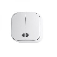 Выключатель 2-клавишный Horoz Electric 112-002-0002-010 Eva белый пластик ip20