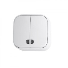 Выключатель 2-клавишный Horoz Electric 112-002-0002-010 Eva белый пластик ip20