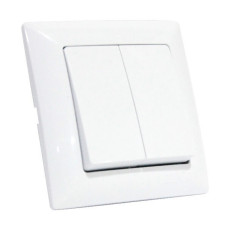 Выключатель 2-клавишный Horoz Electric 112-005-0003-010 Tina белый пластик ip20
