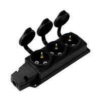 Колодка каучуковая черная 3-я 16A 250V Horoz Electric (220-000-301)