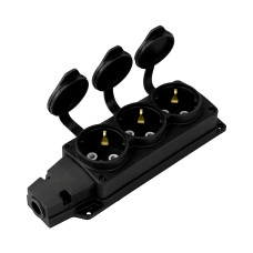 Колодка каучуковая черная 3-я 16A 250V Horoz Electric (220-000-301)