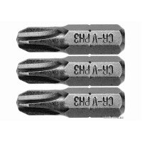 Насадка отверточная STHOR: Phillips PH3 x 25 мм, HEX 1/4", Cr-V, 3 шт (65454)