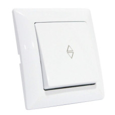 Переключатель проходной 1-клавишный Horoz Electric 112-005-0005-010 Tina белый пластик ip20