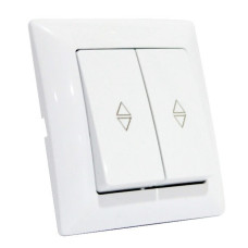 Переключатель проходной 2-клавишный Horoz Electric 112-005-0007-010 Tina белый пластик ip20