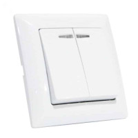Выключатель 2-клавишный Horoz Electric 112-005-0004-010 Tina белый пластик ip20