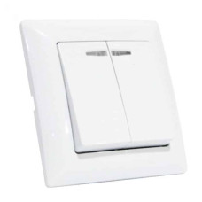 Выключатель 2-клавишный Horoz Electric 112-005-0004-010 Tina белый пластик ip20