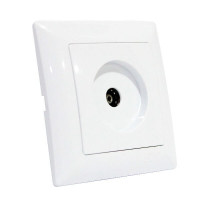 Розетка TV проходная Horoz Electric 112-005-0012-010 Tina белый пластик ip20