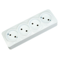 Розетка четверная без заземления белая POWER MAX-4 (104-008-0003-010)