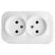 Розетка двойная 220В Horoz Electric 112-003-0002-010 Eva белый пластик без заземления ip20