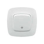 Выключатель встроенный 1-клавишный с подсветкой 10А 250V белый ELA (112-007-0003-010) Horoz Electric