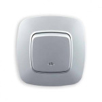 Выключатель встроенный 1-клавишный с подсветкой 10А 250V серебро ELA (112-007-0003-020) Horoz Electric