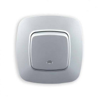 Выключатель встроенный 1-клавишный с подсветкой 10А 250V серебро ELA (112-007-0003-020) Horoz Electric