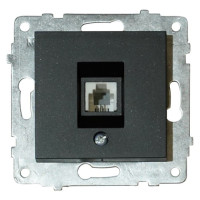 Механизм розетки ТФ черный металлик GRANO (600-000317-221) OVIVO