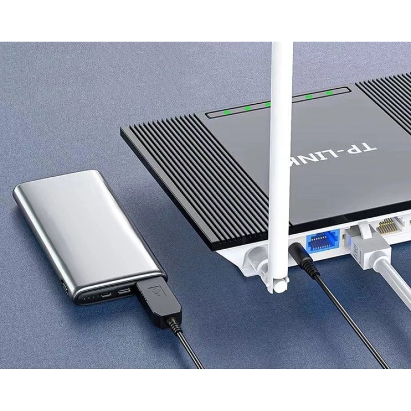 Кабель живлення для роутера з 5 на 9 В від павербанка USB-DC