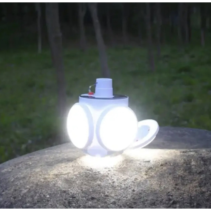 Фонарь-лампа аккумуляторная на солнечной батарее с USB зарядкой (2030)