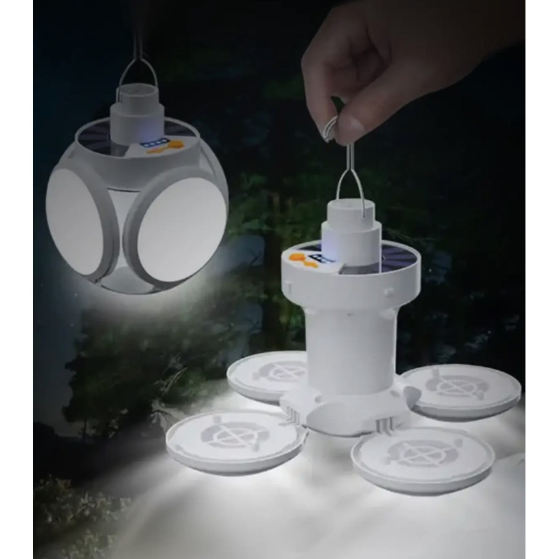 Фонарь-лампа аккумуляторная на солнечной батарее с USB зарядкой (2030)