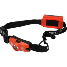 Фонарь на лоб диодный YATO; живл. от батареек 3х ААА 5 режимов света + красный сзади YT-08595