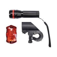 Ліхтар до велосипеду світлодіодний і задній габаритн. VOREL: 3Вт 150lm живл.-3ААА і 2ААА батар 88422