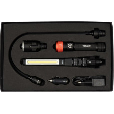 Фонарь с доспехами 3 в 1 YATO для ремонтных работ с зарядным устройством, в футляре (YT-08521)