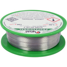 Припой без свинца CYNEL : Ø1 мм, Sn99,3-Cu0,7 проволочный на катушке с флюсом m= 100 г (76852)