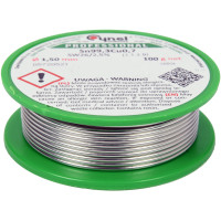 Припой без свинца CYNEL : Ø1,5 мм, Sn99,3-Cu0,7 проволочный на катушке с флюсом m= 100 г (76854)