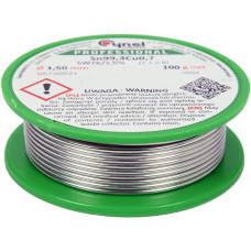 Припой без свинца CYNEL : Ø1,5 мм, Sn99,3-Cu0,7 проволочный на катушке с флюсом m= 100 г (76854)