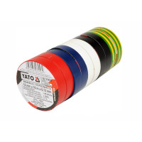 Лента изоляционная разноцветная YATO: 12 мм х 10 м, 5 цветов 10шт (YT-8156)