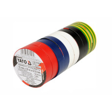 Лента изоляционная разноцветная YATO: 12 мм х 10 м, 5 цветов 10шт (YT-8156)