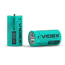 Аккумуляторная батарейка Videx литий-ионный 16340 (без защиты) 800mAh bulk/1шт (16340/800/1B)