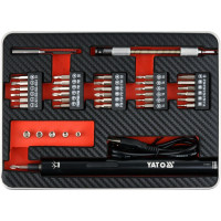 Отвертка аккумулов. с набором бит YATO : Li-Ion 3.6В 450 мАч, LED-подсветка, HEX-1/4", CrV, 39шт+кейс YT-27930