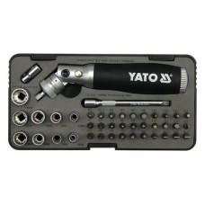 Викрутка реверсивна YATO : тріщатка, насадки HEX 1/4": SL,H,PH,PZ,T. [Кейс][Комплект 42 Од.] YT-2806