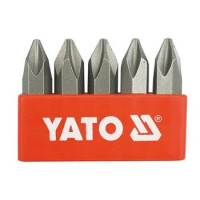 Отверточные вставки к ударным отверткам YATO: крестовый шлиц: PH2 х 36 мм, HEX Ø= 5/16". 5 шт YT-2810
