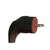 Вилка угловая с заземлением каучук черная NEOMAX (NX2001)