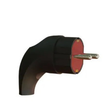 Вилка угловая с заземлением каучук черная NEOMAX (NX2001)